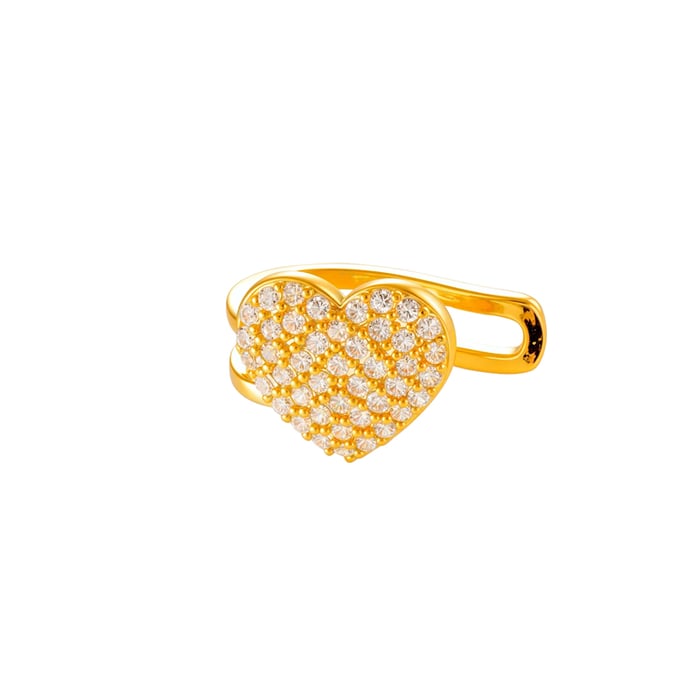 1 Piece Copper Gold Color Zircon Ear Cuffs