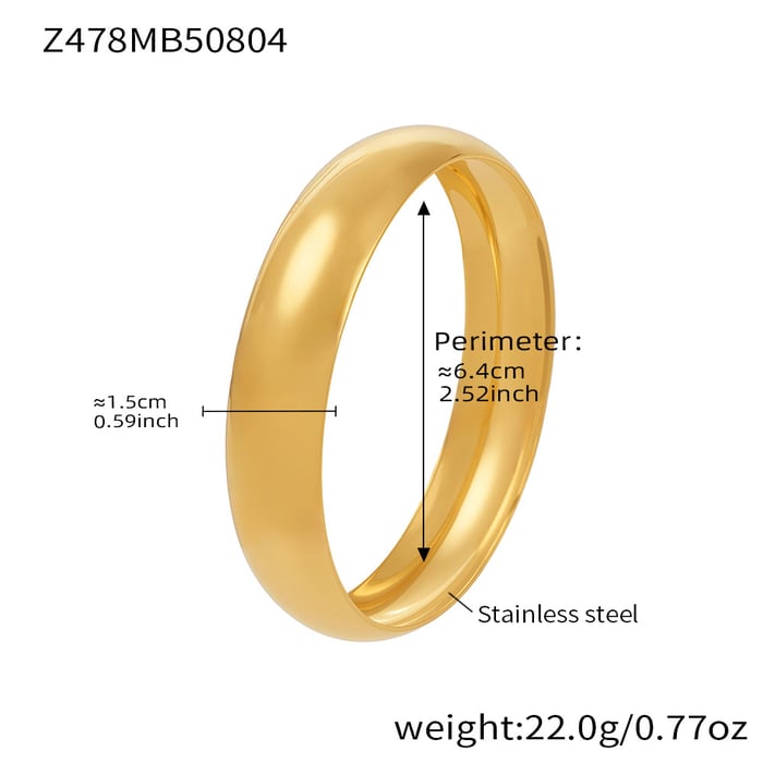 1 Piece Minimalist Solid Color Stainless Steel Women's Bangles