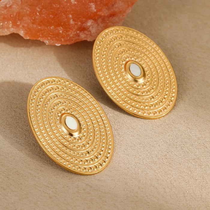 1 Pair Luxurious Series Elegant Thread Stainless Steel Women's Stud Earrings h5Picture3