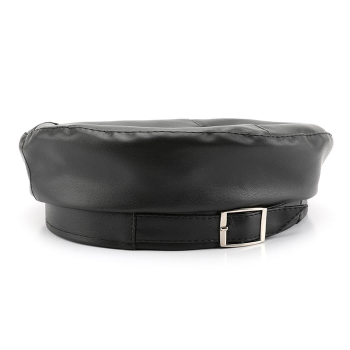 1 Piece Retro Elegant Solid Color PU Beret Picture3