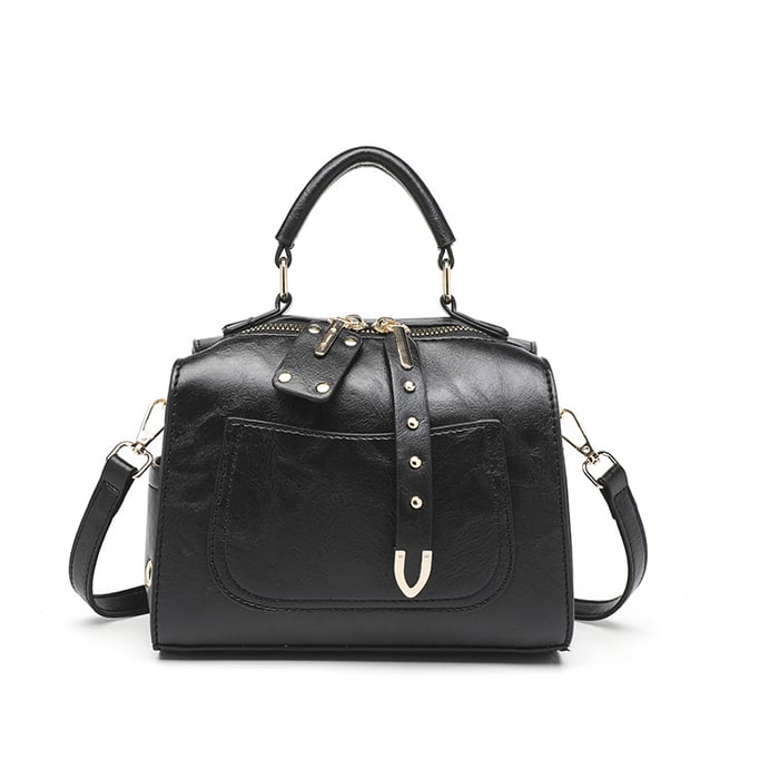 1 Piece Chic Solid Color PU Women's Boston Handbags