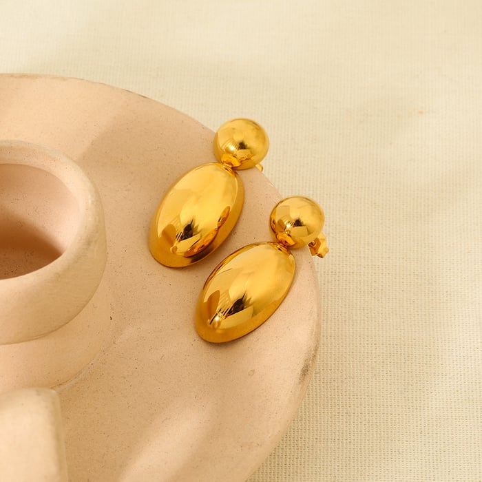 1 Pair Drop Shape Stainless Steel Gold Color Stud Earrings h5Picture4