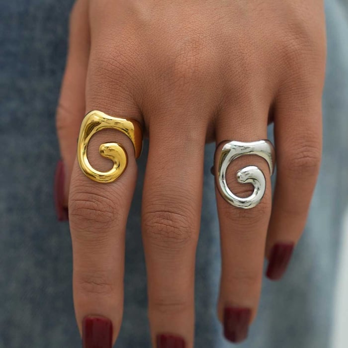 1 Piece Simple Irregular Shape Stainless Steel  Women's Statement Rings h5Picture5