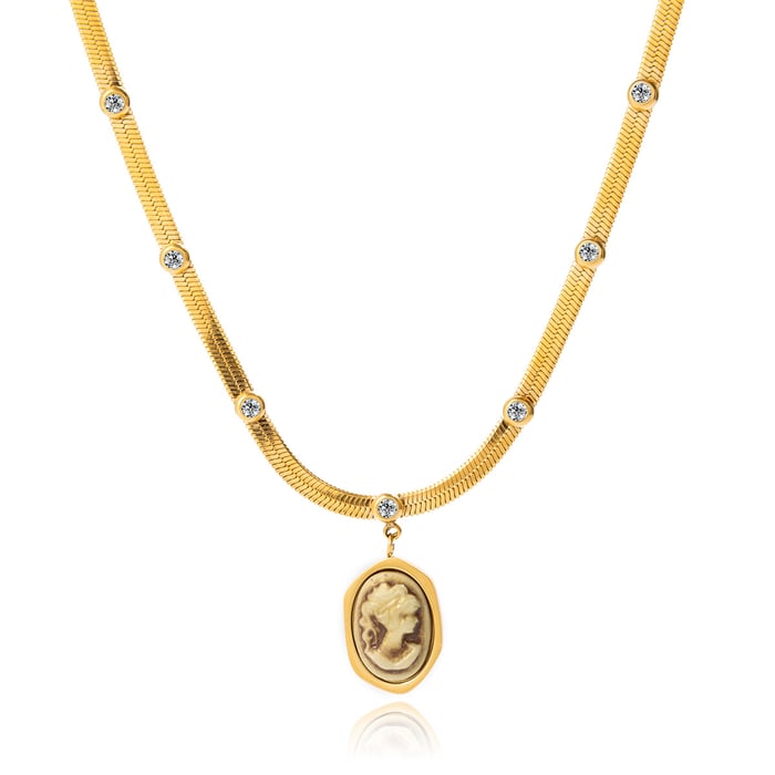 1 Piece Vintage Figure Stainless Steel Gold Color Women's Pendant Necklaces h5Picture7
