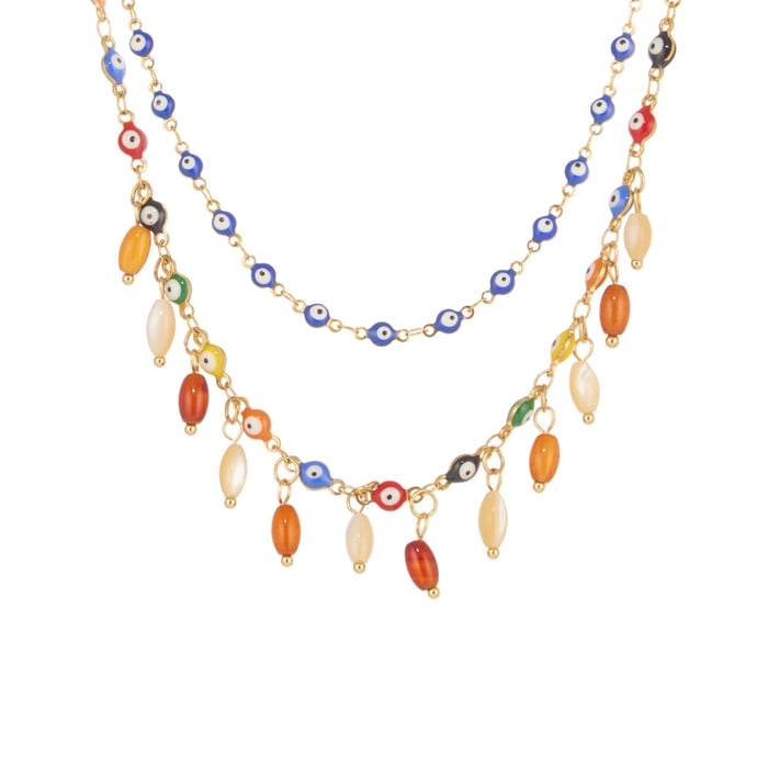 1 Piece Retro Agate Devil's Eye Stainless Steel Women's Pendant Necklaces Picture7