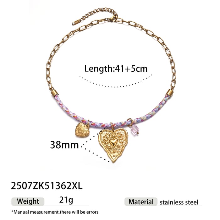 1 Stück Sweet Heart Sun Clover Edelstahl Goldfarbene Anhänger Halskette