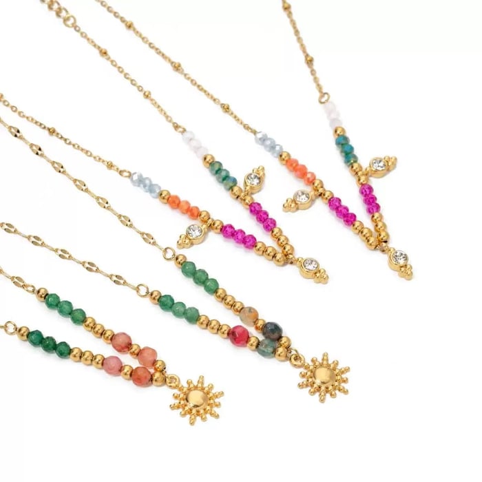 Einfache unregelmäßige Form Edelstahl Gold Farbe Damen Schmuck Sets Bild6