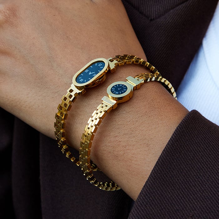 1 Piece Simple Oval Stainless Steel Gold Color Women's Bangles h5Picture3