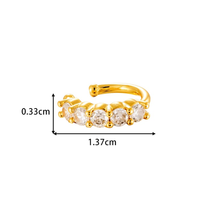 1 Piece Snake Copper Gold Color Zircon Ear Cuffs Picture2