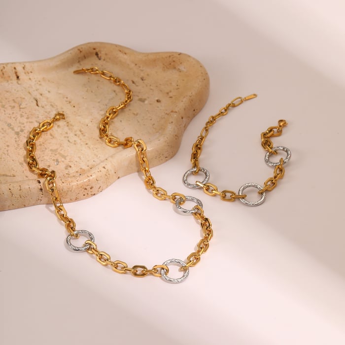1 Piece Casual Mixed Color Chain Stainless Steel Women's Chain Necklaces h5Picture2