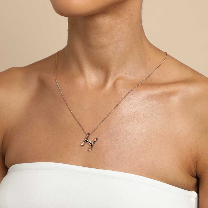 1 Piece Classic Letter H Stainless Steel Gold Color Women's Pendant Necklaces Picture4