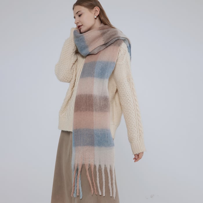 1 Piece Elegant Plaid Polyester Women's Winter Scarves Picture3