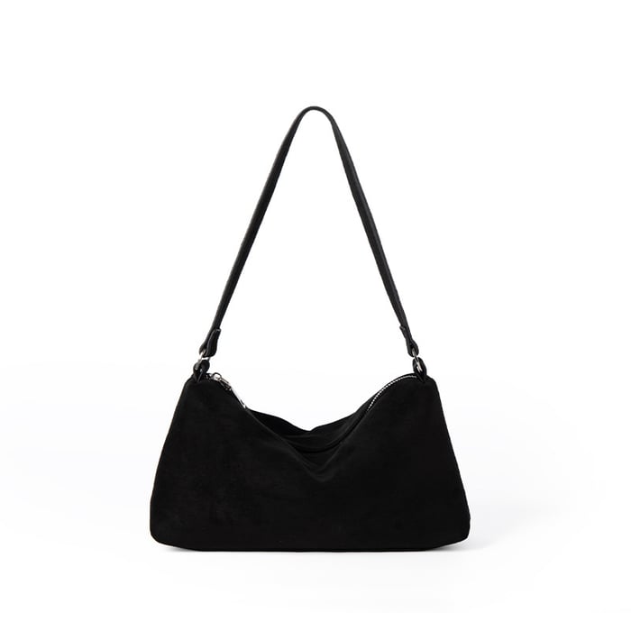 1 Piece Simple  Casual Solid Color Imitation Suede Women's Shoulder Bags Picture2