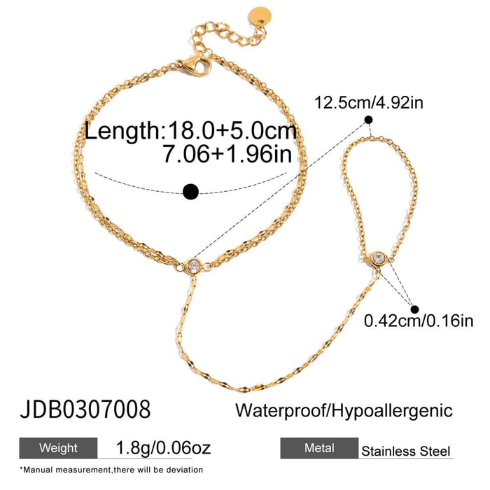 1 Piece Exquisite Heart Stainless Steel Gold Color Women's Charm Bracelets h5Picture2