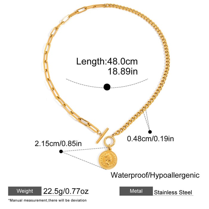 1 Stück einfache Figur Edelstahl Gold Farbe Damen Anhänger Halsketten h5Bild2