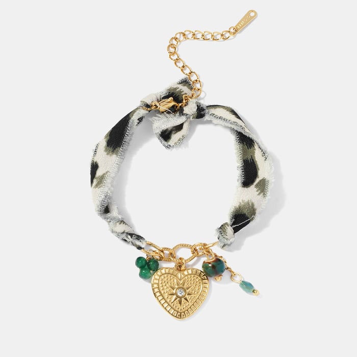 Heart Stainless Steel Gold Color Charm Bracelet h5Picture2