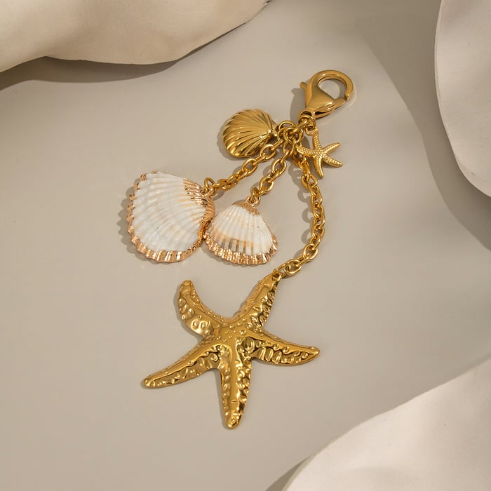 1 Piece Oceanic Stainless Steel Gold Color Keychain Picture3