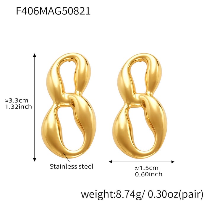 1 Pair Minimalist Stainless Steel Women's Stud Earrings