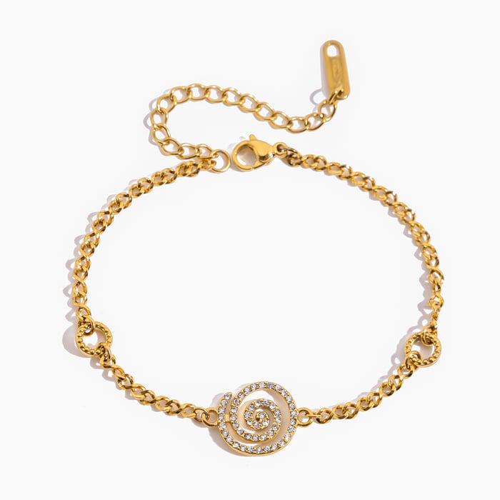 1 Piece Sweet Bow Knot Stainless Steel Gold Color Women's Charm Bracelets