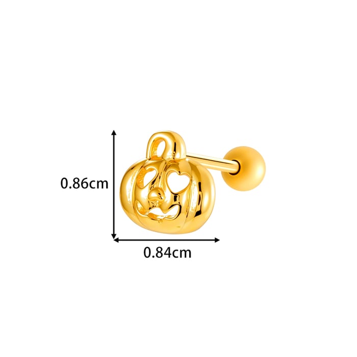 1 Piece Halloween Copper Gold Color Zircon Piercing Earring h5Picture2