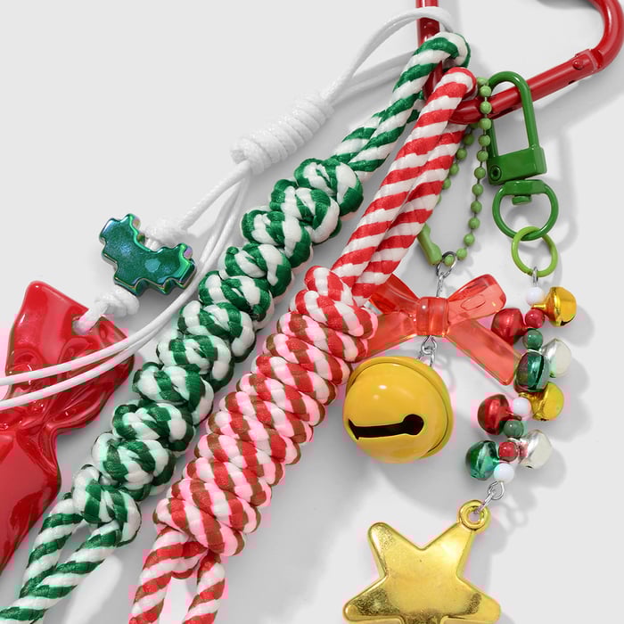 1 Piece Cute Heart Bow Knot Christmas Bag Charm h5Picture4