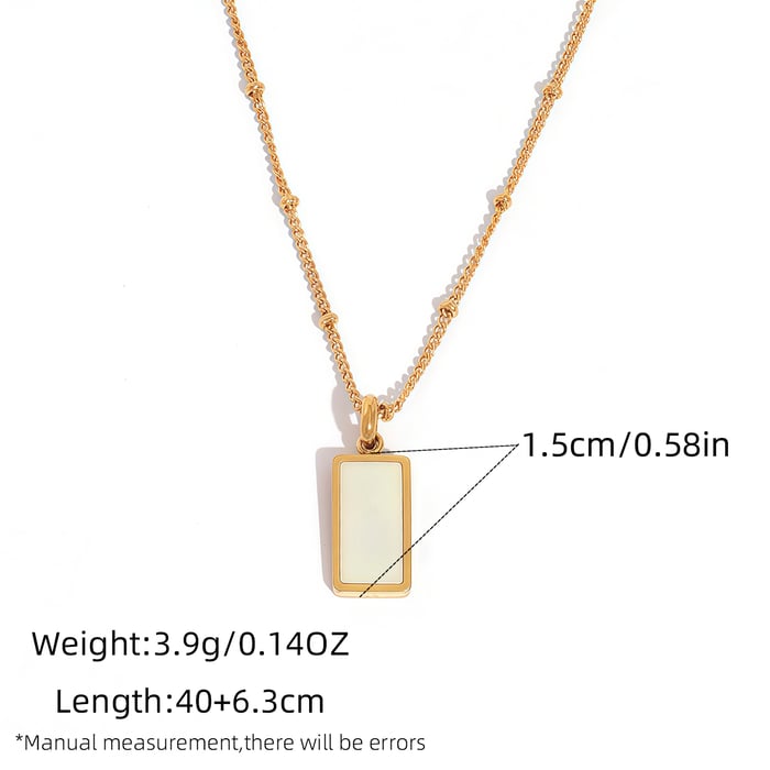 1 Piece Simple  Retro Rectangle Stainless Steel Gold Color  Women's Pendant Necklaces h5Picture2