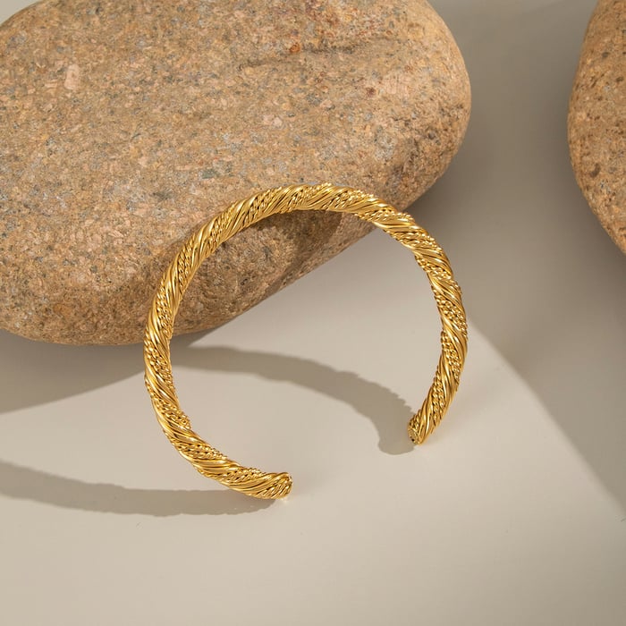 1 Piece Stainless Steel Gold Color Cuff Bracelet h5Picture4