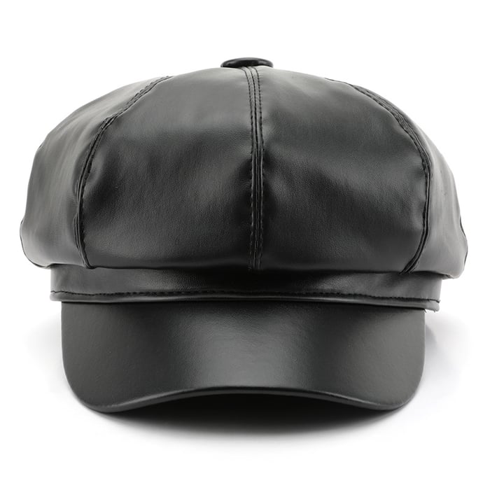 1 Piece Elegant Solid Color PU Beret Picture3
