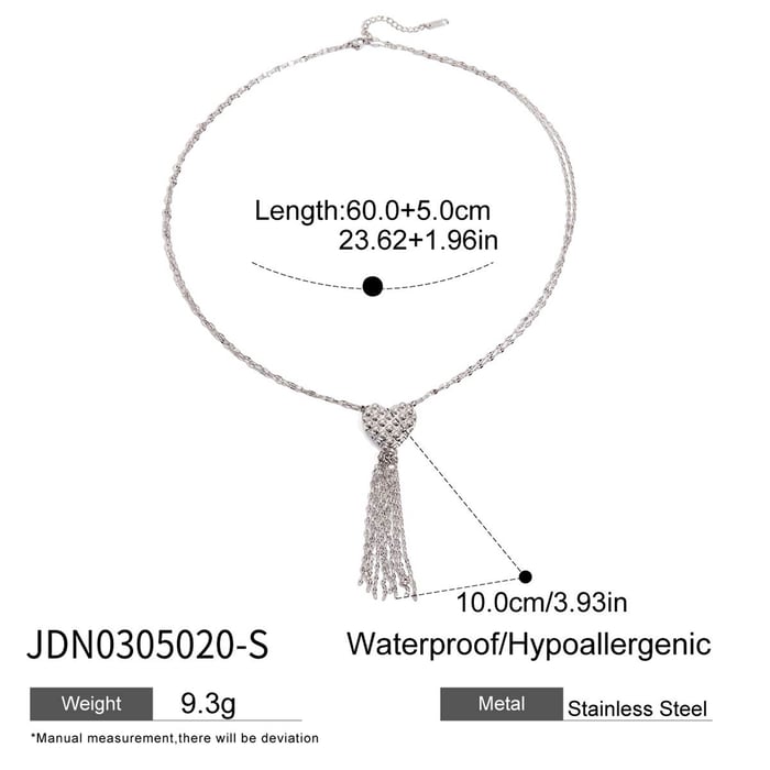 1 Piece Sexy Heart Stainless Steel Silver Color Women's Pendant Necklaces h5Picture2