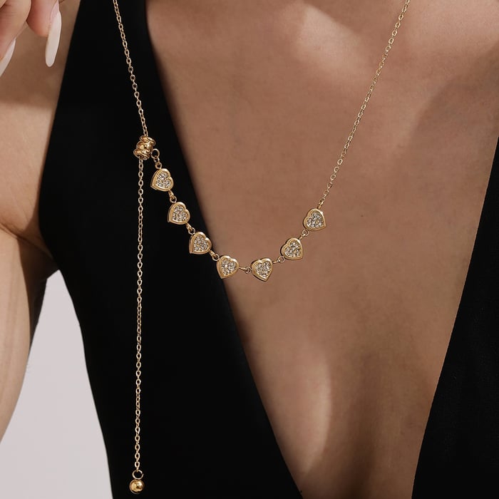 1 Piece Exquisite Series Elegant Star Stainless Steel Gold Color Zircon Women's Pendant Necklaces h5Picture5