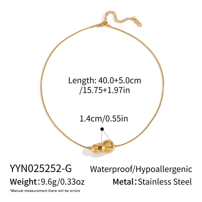 1 Piece Ball Stainless Steel Pendant Necklace