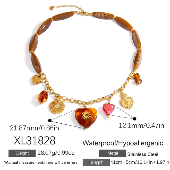 1 Piece Romantic Series Classic Heart Stainless Steel  Women's Pendant Necklaces h5Picture2