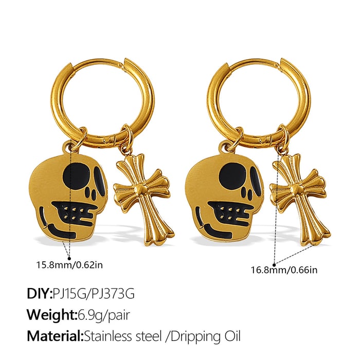 1 Pair Halloween Stainless Steel Drop Earrings