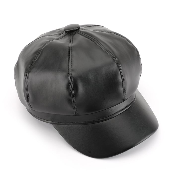 1 Piece Elegant Solid Color PU Beret Picture4