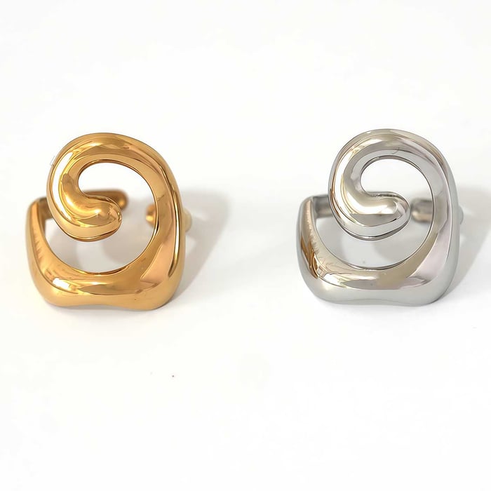 1 Piece Simple Irregular Shape Stainless Steel  Women's Statement Rings h5Picture6