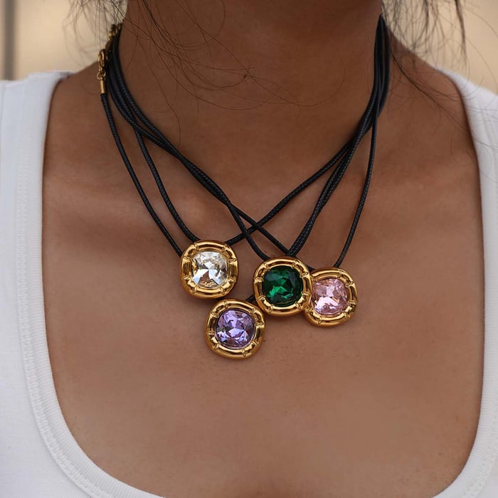 1 Piece Simple Rectangle Stainless Steel  Women's Pendant Necklaces h5Picture6