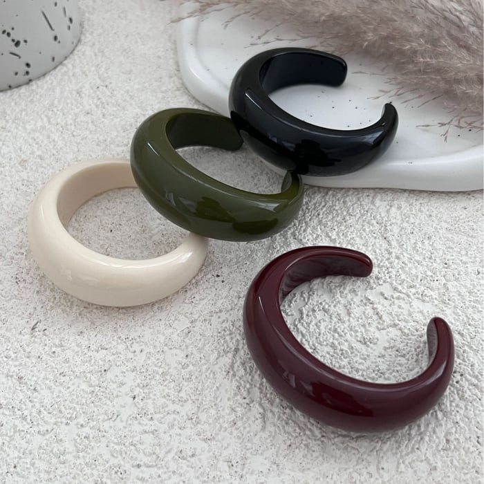 1 Piece Solid Color Resin Bangle h5Picture5