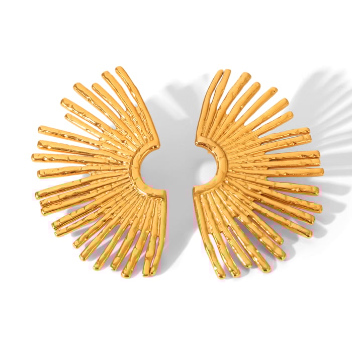 1 Pair  Daily Mixed Gold Color And Silver Colors Stainless Steel Women's Stud Earrings