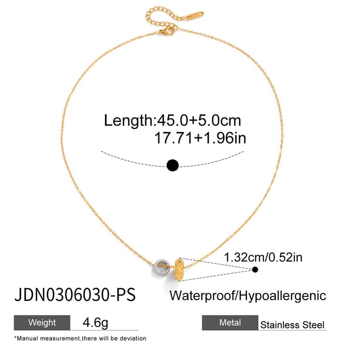 1 Piece Simple Circle Stainless Steel Gold&Silver Color Women's Pendant Necklaces