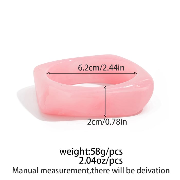 1 Piece Retro Irregular Shape Gradient Color Resin Bangle h5Picture2
