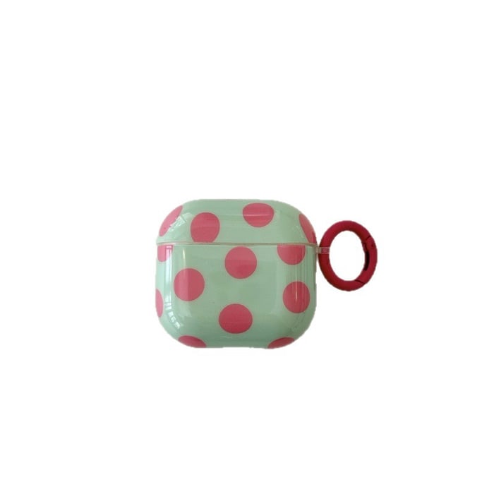 1 Piece Sweet Pink-Green Color-Blocked Polka Dot  Women's Earphone Case Picture4