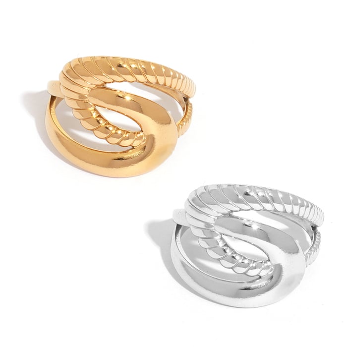 1 Piece Minimalist Irregular Shape Stainless Steel Gold Color Statement Rings h5Picture4