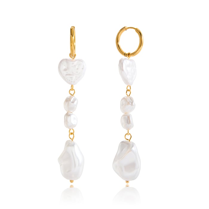 1 Pair Elegant Droplet Stainless Steel Gold Color Women's Drop Earrings