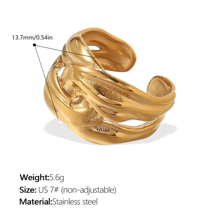 1 Piece Circle Stainless Steel Gold Color Minimalist Ring