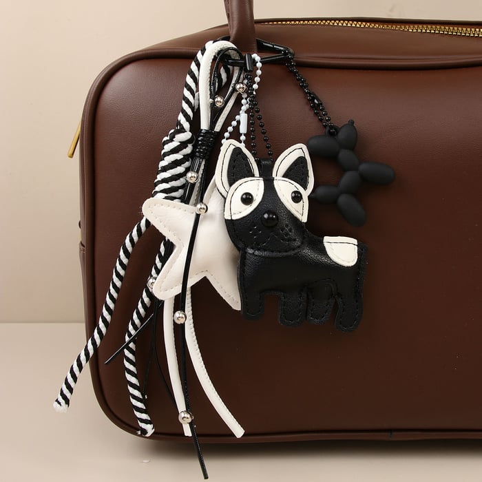 1 Piece Cute French Bulldog Puppy  PU Women's Bag Charms Picture2