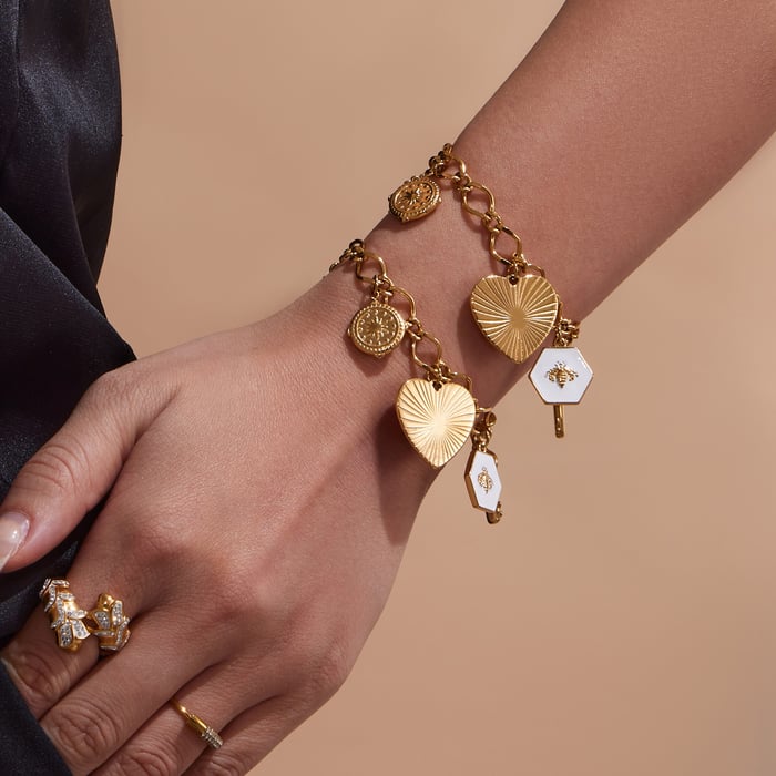Shinning Series Heart Stainless Steel Gold Color Women's Jewelry Sets h5Picture4