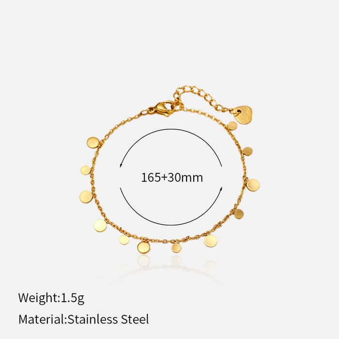 1 Piece Stainless Steel Gold Color Chain Bracelet