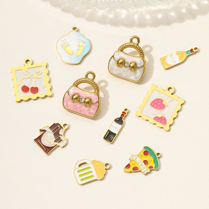 1 Piece Simple Series Cute Food Stainless Steel Gold Color Women's Pendants h5Picture4
