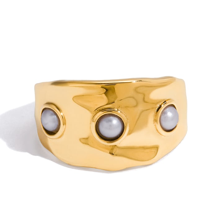 1 Stück gestaltbare Statement-Ringe aus Edelstahl in unregelmäßiger Form, goldfarben Bild7