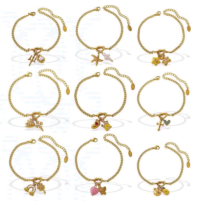 1 Piece Stainless Steel Gold Color DIY Charm Bracelet Picture4